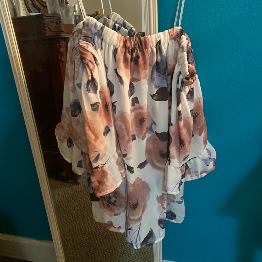 Off the shoulder flower shirt